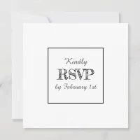 Elegant Minimalist Simple Photo Wedding RSVP  Invitation