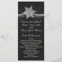 black Silver Snowflakes wedding programs length