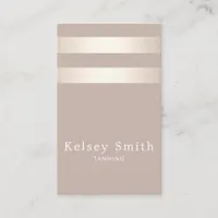 Elegant Bronze And Faux Gold Foil Stripe Business Card