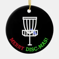 Merry Disc-Mas Funny Disc Golf Christmas Ceramic Ornament