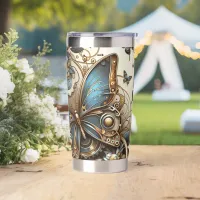 Vintage Steampunk Butterflies  Insulated Tumbler