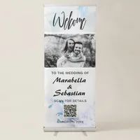 *~* Simple QR Floral Azalea Wedding Welcome Retractable Banner