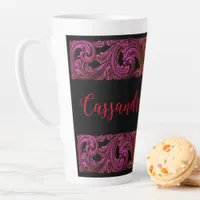 Goth Purple Ornament With Heart Personalized  Latte Mug