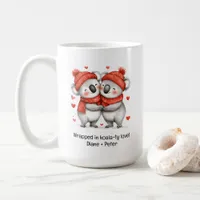 Cute cartoon Koalas Love Hearts Valentine Coffee Coffee Mug