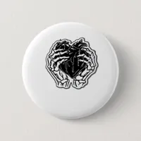 Skeleton Heart Hands Funny Playful Mood Button