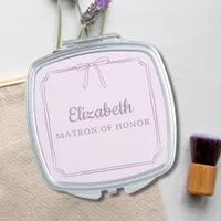 Lavender Classic Bow Personalized Bridal Party Compact Mirror