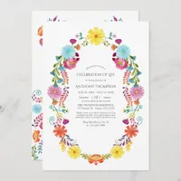 Watercolor Floral Fiesta Celebration of Life Invitation