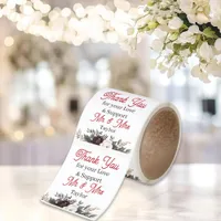 Thank You Floral Wedding Personalized  Square Sticker