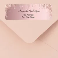 Dusty rose rose gold return address label