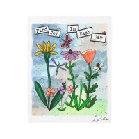 Flowers, Musical Notes and Joy Artwork Metal Print