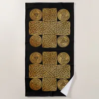 Celtic Knotwork Cross Beach Towel