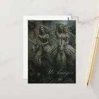 Zombie Mermaids on a Seahorse Unicorns Postcard