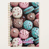 Pretty Chocolate, Blue and Pink Macaron  Planner