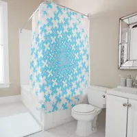 Unique Blue Abstract Shower Curtain