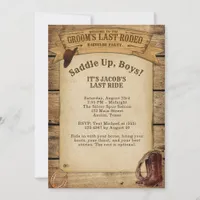 Groom’s Last Rodeo Saddle Up Boys Bachelor Party Invitation