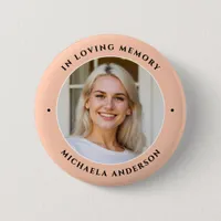 In Loving Memory Custom Text Photo Memorial Button