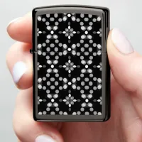 Abstract Monochrome Bokeh Dots Pattern on Zippo Lighter