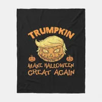 Trumpkin Halloween Pumpkin Fleece Blanket
