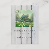 *~* QR AP49  Rustic Cabin Cottage Spring Flowers  Business Card