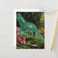 Surreal People in a Bottle Postcard