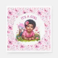 It's a Girl |  Girl's Floral Baby Shower  Napkins