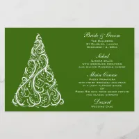 Green Christmas Tree Winter Wedding Menu