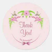 Pink and Green Nostalgic Floral Sticker