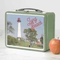 Guiding Lights: Long Beach Lighthouse Serenity Metal Lunch Box