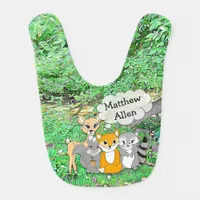 Add your Baby's Name to this Forest Animals Bib