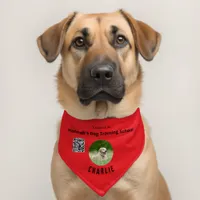 QR Code Dog Training Business Name Photo Red Pet Bandana Collar