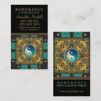 Eastern Gold Batik New Age Yin Yang Business Cards