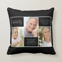 Minimalist Photo Collage Memorial Tribute Throw Pillow