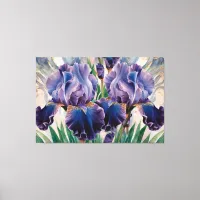 *~* Blue Lavender  IRIS Irises Vintage Floral TV2 Canvas Print