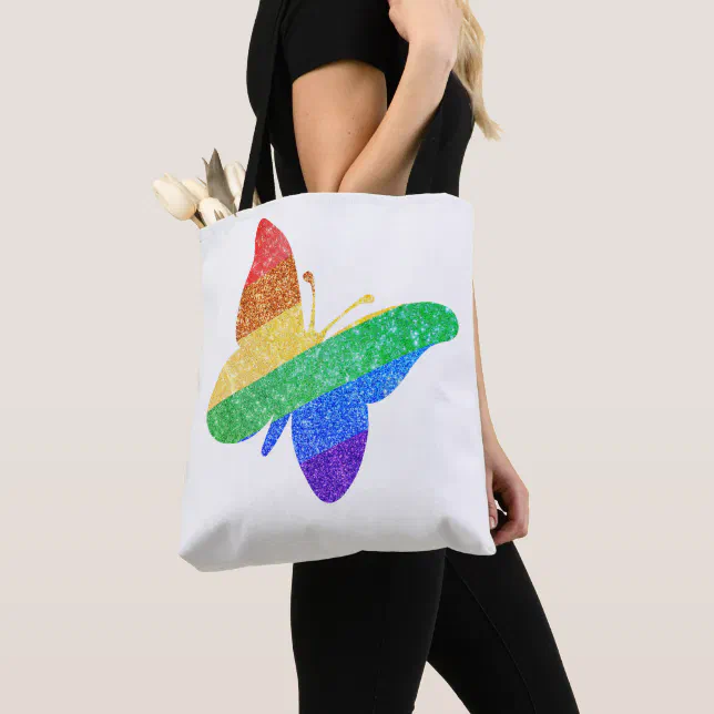 Pride LGBTQA+ rainbow butterfly Tote Bag