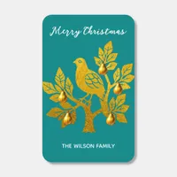 Partridge In A Pear Tree Turquoise Faux Gold Matchboxes