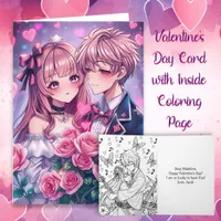 Sweet Anime Personalized Photo Valentine's Day Card