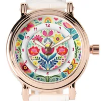 Colorful Floral Boho Painting two crowns  Watch