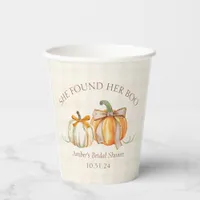 "She Found Her Boo" Halloween Fall Bridal Shower Paper Cups