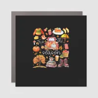 Tis The Season Pumpkin Leaves Autumn Car Magnet