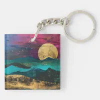 Abstract Fantasy Moonscape Two-sided Acrylic Keychain