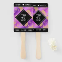 Elegant 47th Amethyst Wedding Anniversary Hand Fan