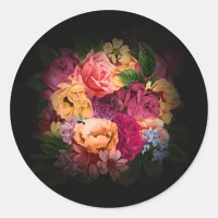 Sultry Nights Floral ID829 Classic Round Sticker