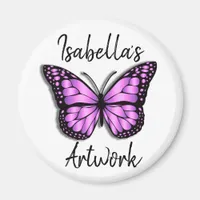 Pretty Purple  Butterfly Personalized Name Magnet