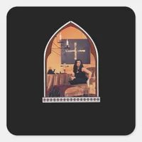 Whimsigothic Cathedral Window Classic Square Sticker