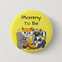 Mom to be Woodland Forest Animals Baby Shower   Bu Button