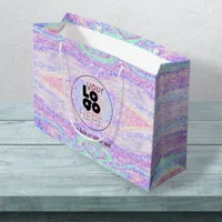 Custom Logo Iridescent Glitter Paper Shopping Bag