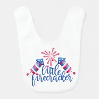 Little Firecracker 4th of July Patriotic Baby Bib 