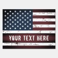 Customized Patriotic USA American Flag Sign