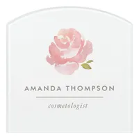 Chic Watercolor Blush Pink Rose Door Sign