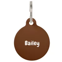 Custom Personalized Name Photo Chocolate Brown Pet ID Tag